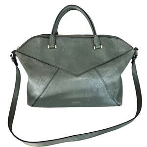 Kate Spade Saturday Olive Green Leather Satchel With Crossbody Strap, Pre-Loved